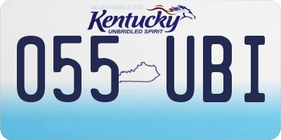 KY license plate 055UBI