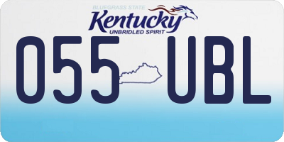 KY license plate 055UBL