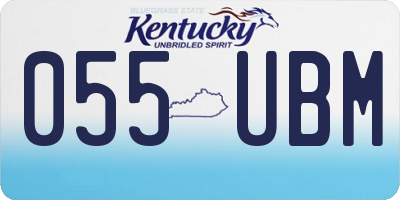 KY license plate 055UBM