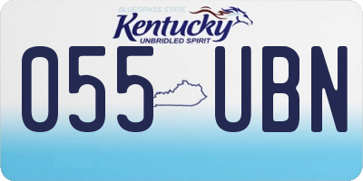 KY license plate 055UBN