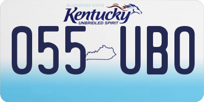 KY license plate 055UBO