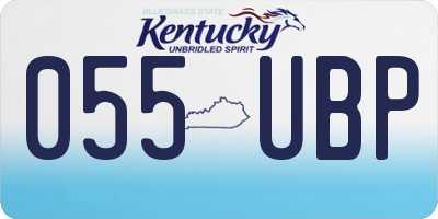 KY license plate 055UBP