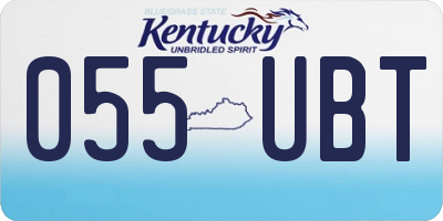KY license plate 055UBT
