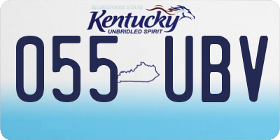KY license plate 055UBV