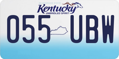 KY license plate 055UBW