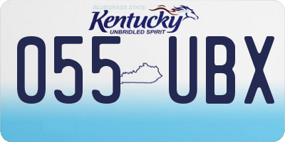 KY license plate 055UBX
