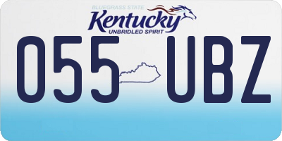 KY license plate 055UBZ