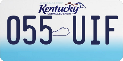 KY license plate 055UIF