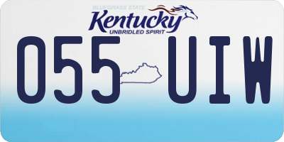 KY license plate 055UIW