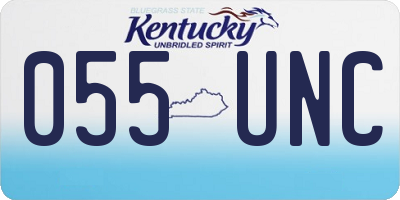 KY license plate 055UNC