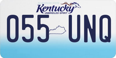 KY license plate 055UNQ