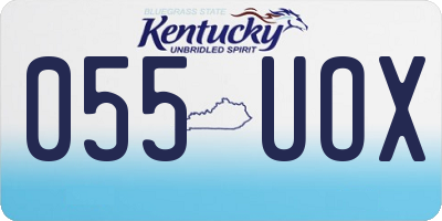 KY license plate 055UOX