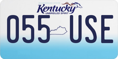 KY license plate 055USE