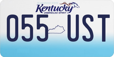 KY license plate 055UST