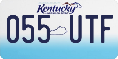 KY license plate 055UTF