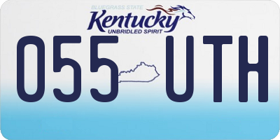 KY license plate 055UTH