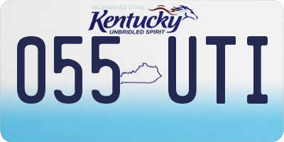 KY license plate 055UTI
