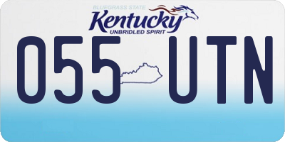 KY license plate 055UTN
