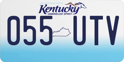 KY license plate 055UTV