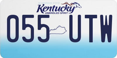 KY license plate 055UTW