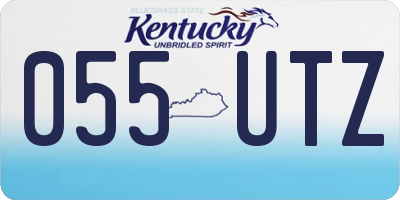 KY license plate 055UTZ