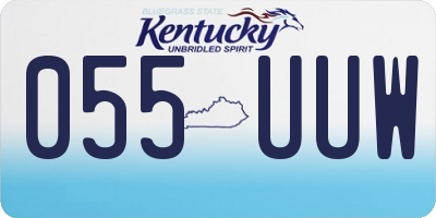 KY license plate 055UUW