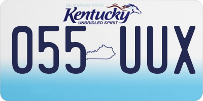 KY license plate 055UUX