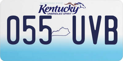 KY license plate 055UVB