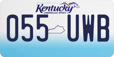 KY license plate 055UWB