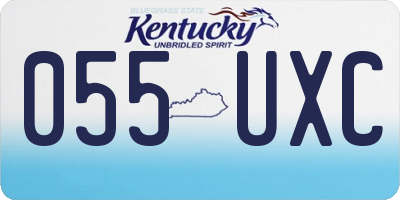 KY license plate 055UXC