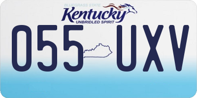 KY license plate 055UXV