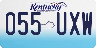 KY license plate 055UXW