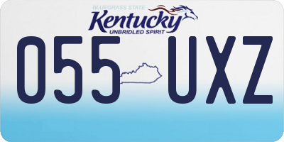 KY license plate 055UXZ