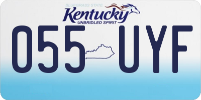 KY license plate 055UYF
