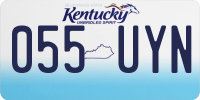 KY license plate 055UYN