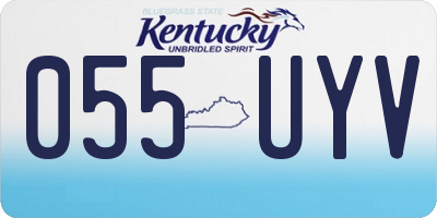 KY license plate 055UYV