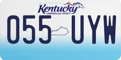KY license plate 055UYW