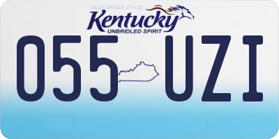 KY license plate 055UZI