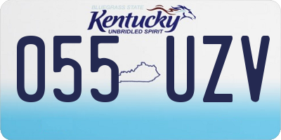 KY license plate 055UZV