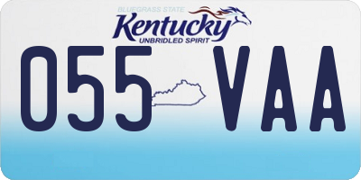 KY license plate 055VAA