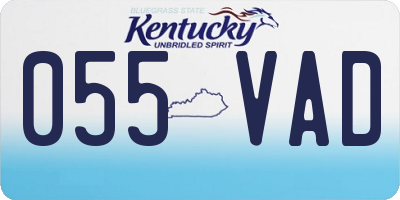 KY license plate 055VAD