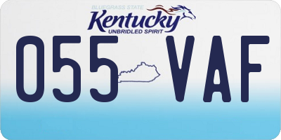 KY license plate 055VAF