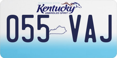 KY license plate 055VAJ