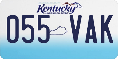 KY license plate 055VAK