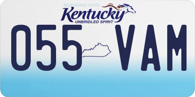 KY license plate 055VAM