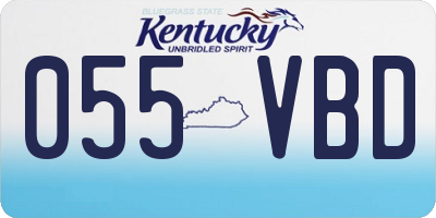 KY license plate 055VBD