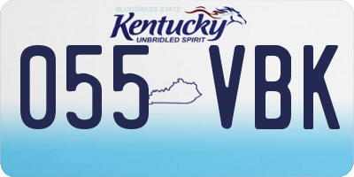 KY license plate 055VBK