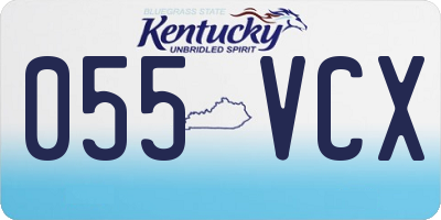 KY license plate 055VCX