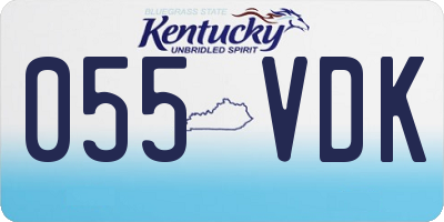 KY license plate 055VDK