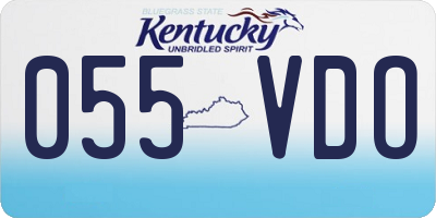 KY license plate 055VDO